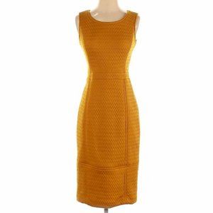 Tabitha/ Anthropologie Mustard Herringbone Textured Knit Sheath Dress 6